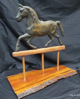 Antique Tin Mold Horse Weathervane Custom Stand American Folk Primitive Art - Image 1 of 4