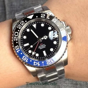 Reloj automático NH34 40 mm para hombre relojes GMT esfera negra cristal de zafiro fecha - Imagen 1 de 20