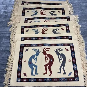 Set of 6 Southwest El Paso Saddle Blanket Co Place Mats Kokopelli Flute Players - Picture 1 of 7