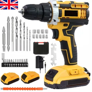 2 Battery 21V Cordless Drill Combi Driver High Power Electric Screwdriver Set UK - Picture 1 of 12