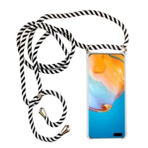 Huawei P40 Handykette Hülle mit Band Case zum umhängen mit Kordel Etui Schwarz - Zdjęcie 1 z 4