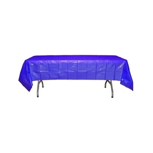 Disposable Plastic Dark Blue Table Cover - Rectangular - 54in. x 108in. - Picture 1 of 1