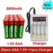 4 Pack AAA Rechargeable Battery Alkaline 8800mAh 1.5V Solar Light Batteries