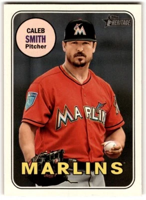 2018 Topps Heritage Caleb Smith #647 Miami Marlins - Image 1 of 2