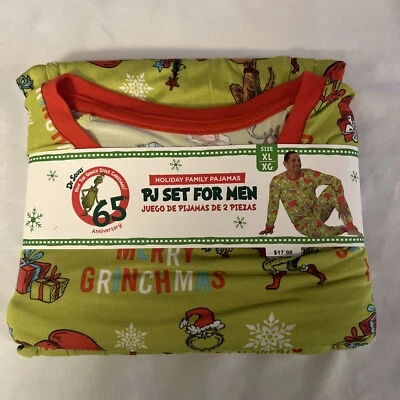 Pijama Dr Seuss Hombre Talla XL Verde Grinch Navidad 65 Aniversario Nuevo con Etiquetas Foto 1 de 4
