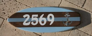 Surfboard address sign beach house address plaque lake house address sign - Bild 1 von 4