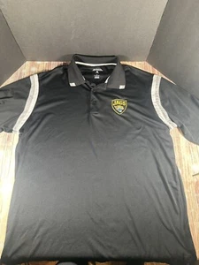 Jacksonville Jaguars Polo Shirt Mens Large Black Antigua NFL Performance JAGS - Picture 1 of 11