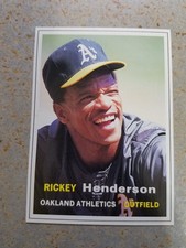 Rickey Henderson Oakland A's 1990 SCD Baseball Card Price Guide White Border