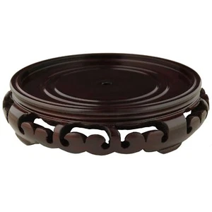 Rosewood Carved Pedestal Stand - (Size 9.5 in. Base Diameter) - Picture 1 of 1
