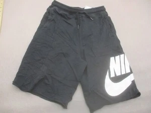 NIKE Size XL Boys Black Cotton Stretch Waist Drawstring Pocket Sweat Shorts 721 - Picture 1 of 7