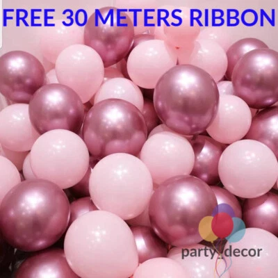 INFLATE DECORATE LTD 10-20 CHROME BALLOONS METALLIC LATEX PEARL 12" Helium Birthday Party Baloons