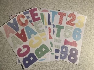 Menge 3" große mehrfarbige Buchstaben und Zahlen Aufkleber (A7) - Bild 1 von 6