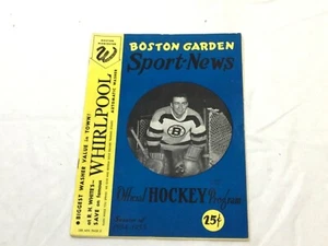 1954 NHL Bruins vs New York Rangers Game Program Magazine Boston Garden Nov 25th - Picture 1 of 4