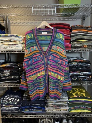 Cárdigan Suéter Tejido Gran Tamaño Pequeño Años 90 United Colors Of Benetton Coogi De Colección Foto 1 de 4