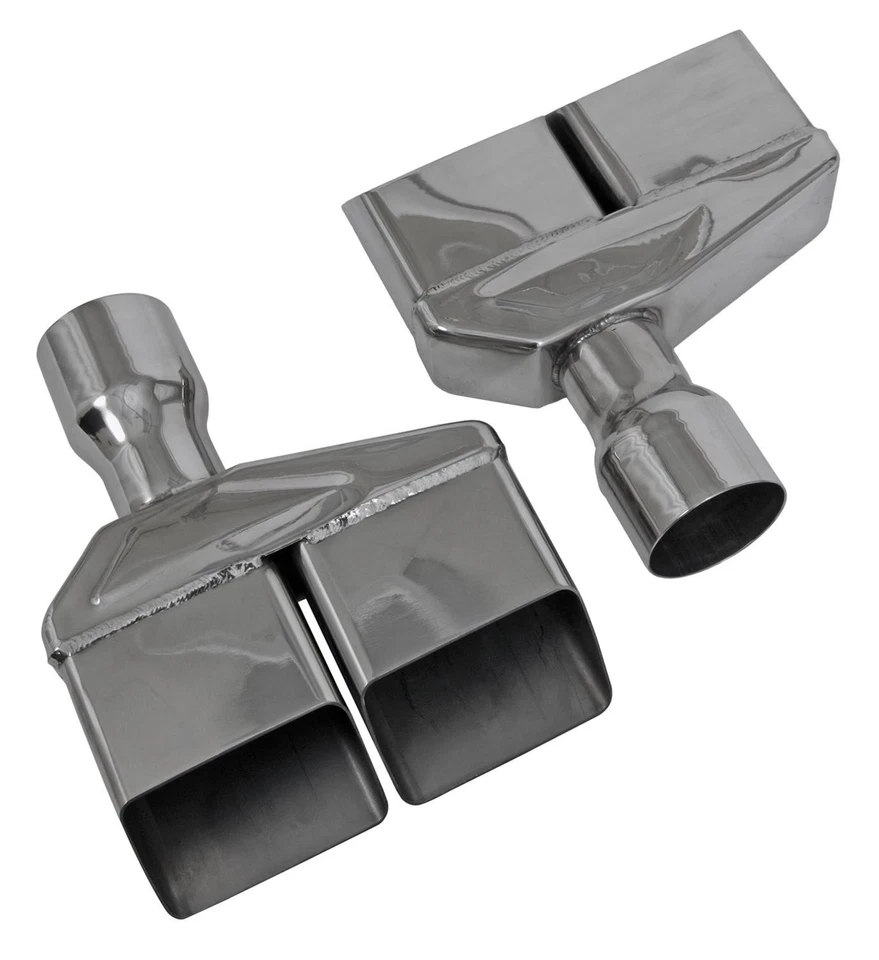 FITS 1970-74 MOPAR DODGE CHALLENGER STAINLESS EXHAUST TIPS SLANT CUT 2.5" PAIR - Image 1 of 1