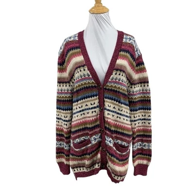 Cárdigan Sundance para mujer S pequeño multi mezcla de lana Fair Isle suéter con botones Foto 1 de 4