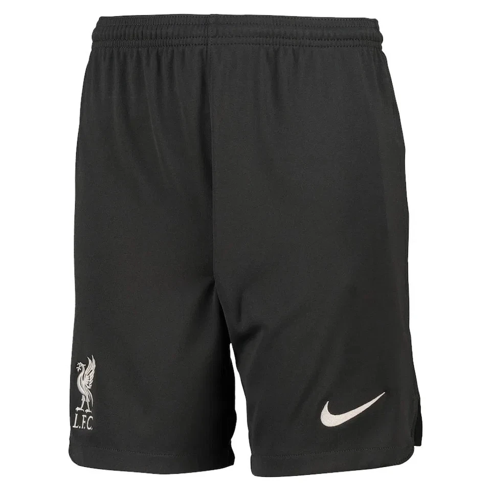 Kids Goalkeeper Shorts Black 2022-2023 Liverpool Football Bottoms Sportswear - Image 1 of 1
