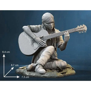 Kit Modelo Impresión 3D 1/16 60mm Niña Ellie con Guitarra Película Sin Pintar - Imagen 1 de 2