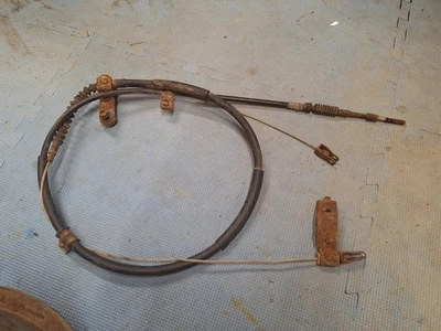 Vintage Toyota Pickup Truck 4Runner Parking Brake Cable W/ Mount Brackets OEM  - Image 1 of 4