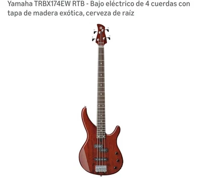 Bajo Yamaha TRBX174EW Rootbeer 4 cuerdas tapa de madera exótica Foto 1 de 2