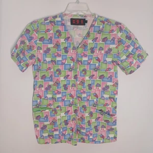 Beverly Hills Scrub Top Size Medium Womens Front Pockets  - Picture 1 of 12
