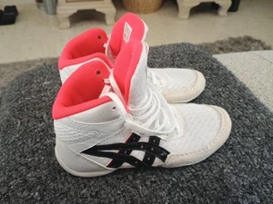 Asics Kids Matflex 7 Wrestling Shoe US K12 12 Kids White Pink Athletic EUC - Picture 1 of 8