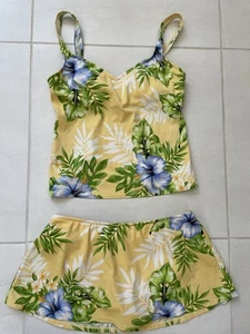 Jantzen Swim Women Sz 8 Bikini Swimsuit Multicolor Floral Swimwear Yellow FLAW - Picture 1 of 15