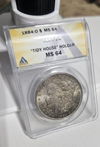1884-O Anacs MS64 MORGAN SILVER DOLLAR Rustic Toning!! - Picture 1 of 5