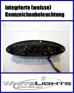 Mini LED Rücklicht Heckleuchte oval schwarz Streetfighter Custom Bike Cruiser - Picture 1 of 1