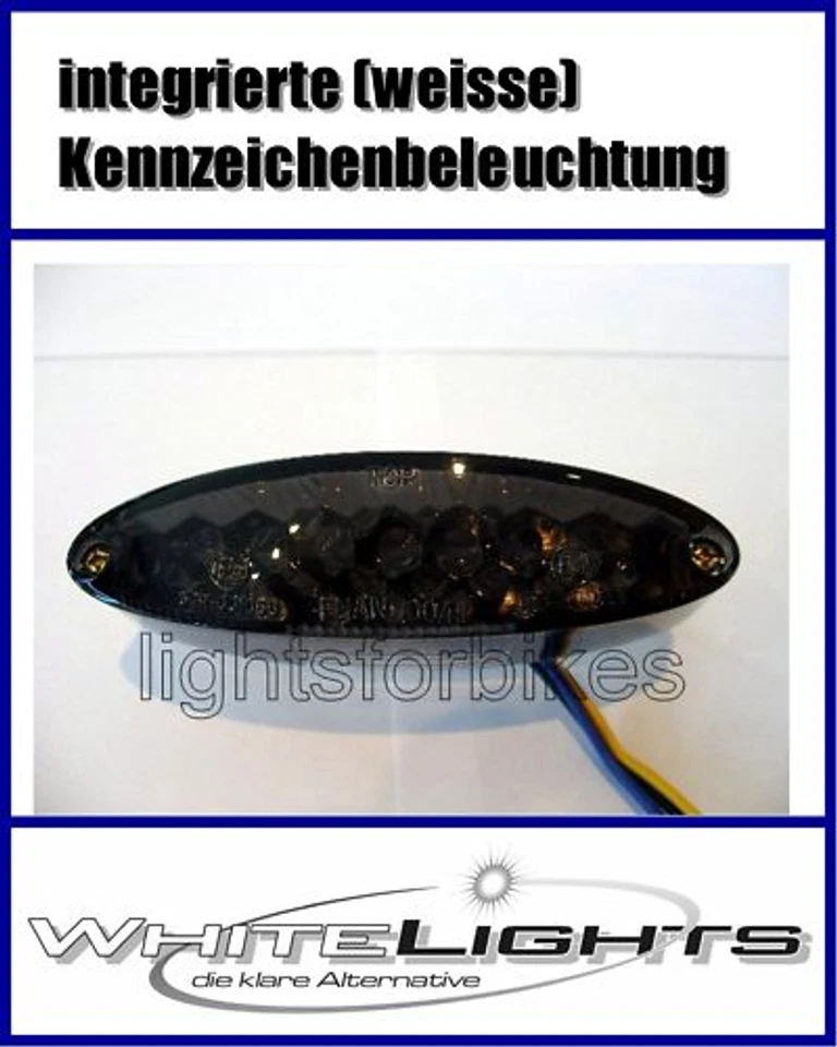 Mini LED Rear Tailgate Light Oval Black Streetfighter Custom Bike Cruiser - Image 1 of 1