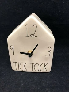 Reloj Estante Escritorio Cerámico Rae Dunn Edición Limitada ~ "Tick Tock" - Imagen 1 de 5