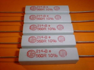 5x 560 Ohm / 9 Watt Wirewound-Power-Widerstand 214-8 - Picture 1 of 2