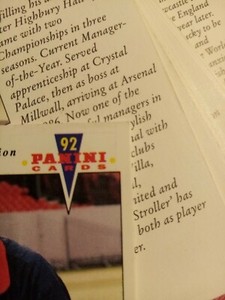 PANINI FOOTBALL 92-OFFICIAL PLAYERS COLLECTION one card only no 172 Dean yates