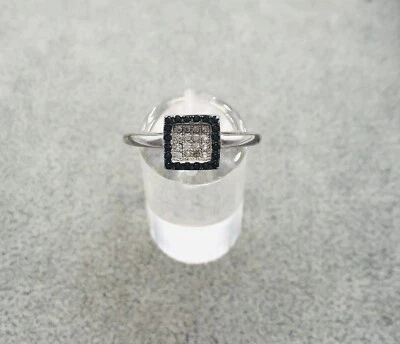 925/- Silberring mit weißen simulierten Diamanten, Gr. 62, - Bild 1 von 2