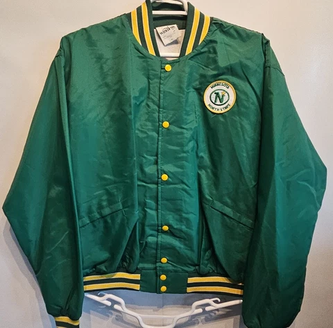 Vtg Minnesota North Stars NHL Ice Hockey Snap Varsity Jacket Mens XXL  Defunct Cover