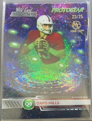 2021 Wild Card Alumination Protistar Holo-lux refractor Davis Mills /25 #PS-8 - Image 1 of 2