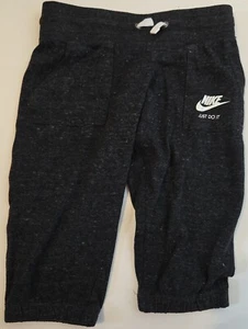 NIKE Just Do It Girls Lightweight Speckled Dark Heather Gray Capri Jogger Size S - Picture 1 of 5