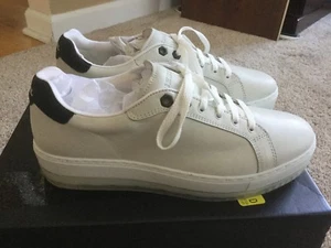 Womens Diesel S Andyes W Leather Sneakers Shoes White / Black NEW in Box Size 10 - Picture 1 of 6