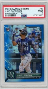 2022 Bowman Chrome Julio Rodriguez #48 Blue Refractor RC /150 PSA 9 - Picture 1 of 2