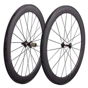 Set ruote bici da strada 23 mm larghezza 25 mm forma U V tubolare tubolare ruote carbonio - Foto 1 di 21