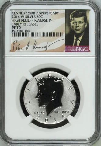 2014 W 50th Anniversary Kennedy Half Dollar 3-Coin Set Early Releases NGC Cover
