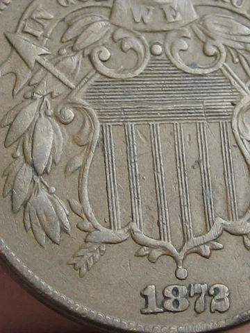 1872 Two 2 Cent Piece- Rare Date, XF Details Cover