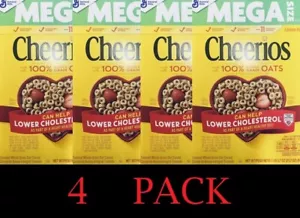 4x CHEERIOS MEGA SIZE Heart Healthy Whole Grain Oats Cereal 21.7 oz - 4 PACK - Picture 1 of 4