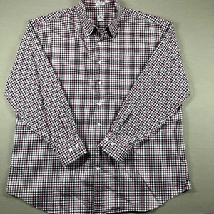 Peter Millar Men's Shirt Size 2XL Plaid Purple Twill Button Up L/S Top w/ Pocket - Picture 1 of 6