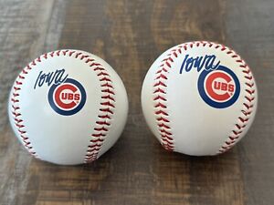 Signed Autographed Iowa Cubs Logo Baseballs (2) Cubs Auto