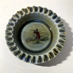 Vintage Wade Co Armagh Irish Porcelain Ashtray Hunting Scene Green 4.5" - Picture 1 of 7