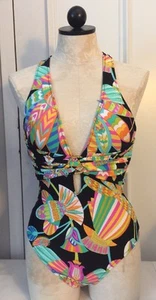 NWT Trina Turk Women's Floral Twist Front One Piece Swimsuit, Multi Sz 6 $140 - Picture 1 of 10
