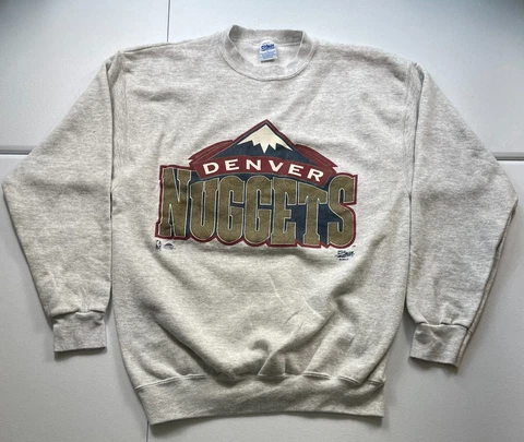 Vintage Denver Nuggets Sweatshirt Mens Large Gray NBA Salem Basketball Crewneck Cover