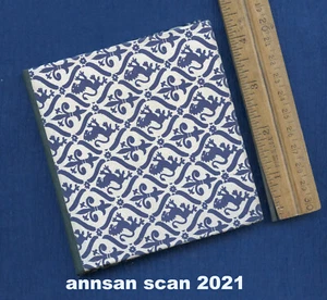 BLANK BOOK navy & cream fancy cover, pencil incl inside & view of Florence Italy - Bild 1 von 3