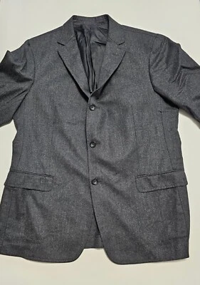 Z Zegna 男式灰色羊毛 3 纽扣西装外套胸部 44 英寸长 30 英寸  — 第 1/4 张图片